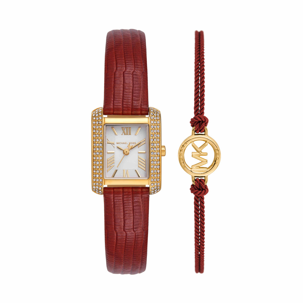 Michael Kors Emery Red Analogue Watch MK4874SET