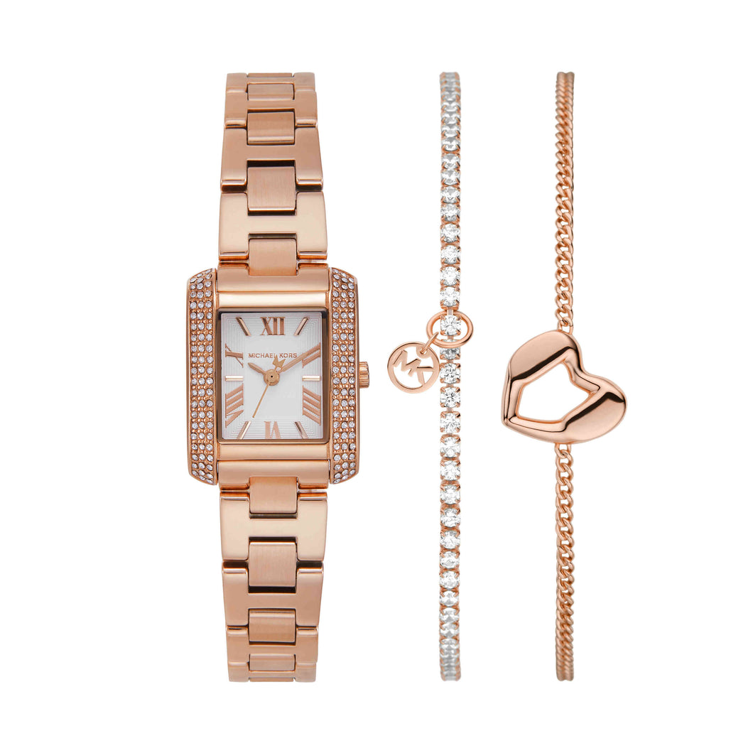 Michael Kors Emery Rose Gold Tone Analogue Watch MK7512SET