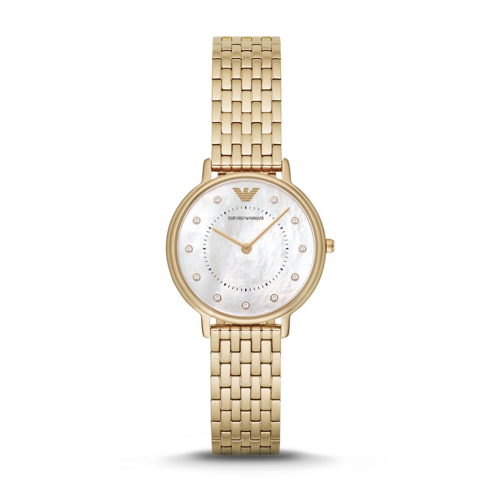Emporio Armani Women's Two-Hand Gold-Tone Stainless Steel Watch AR11007