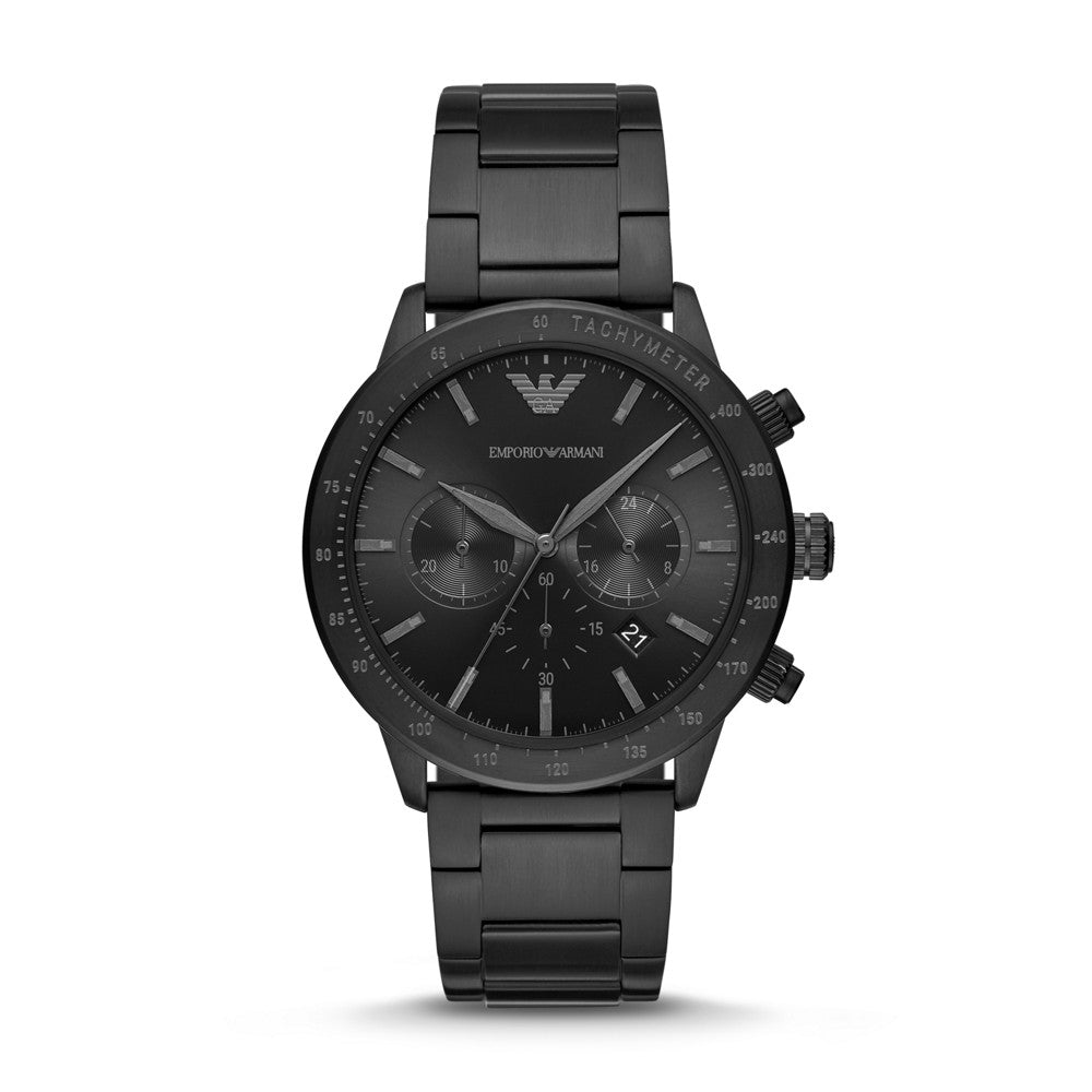 Emporio Armani Men's Chronograph Black Stainless Steel Watch AR11242