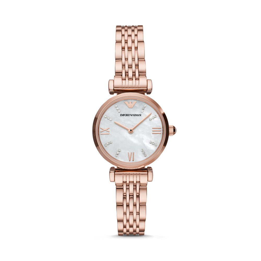Emporio Armani Two-Hand Rose Gold-Tone Stainless Steel Watch AR11316