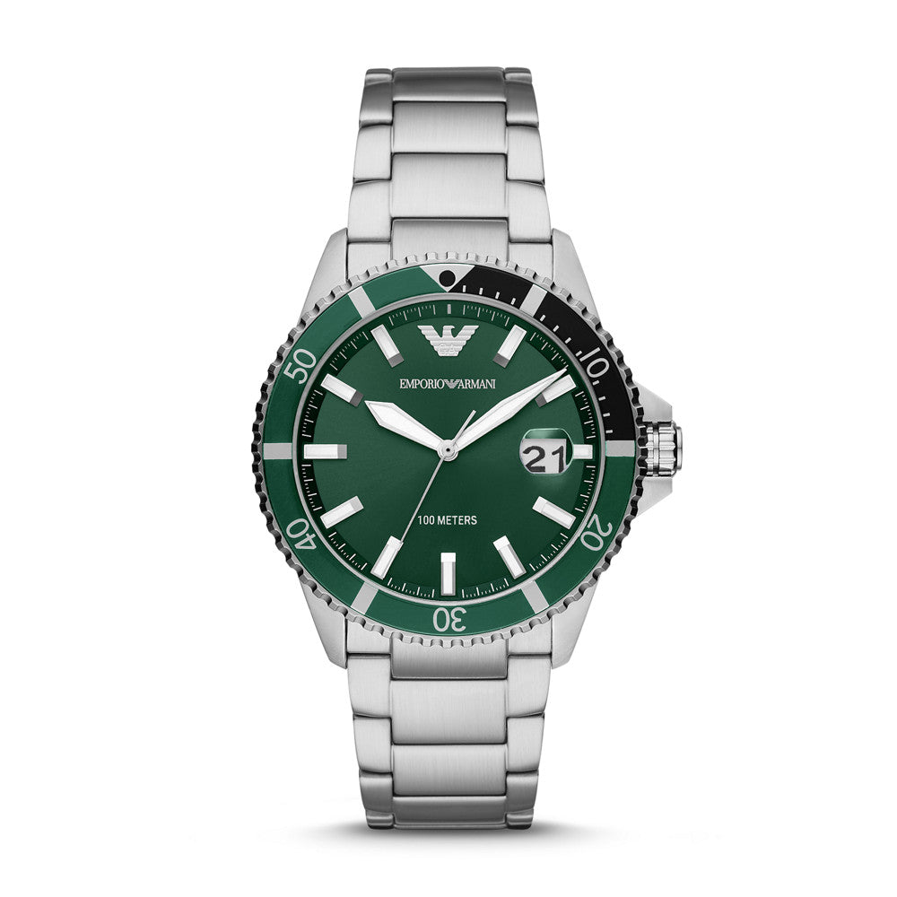 Emporio Armani Three-Hand Date Stainless Steel Watch AR11338