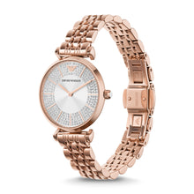Load image into Gallery viewer, Emporio Armani Two-Hand Rose Gold-Tone Stainless Steel Watch AR11446
