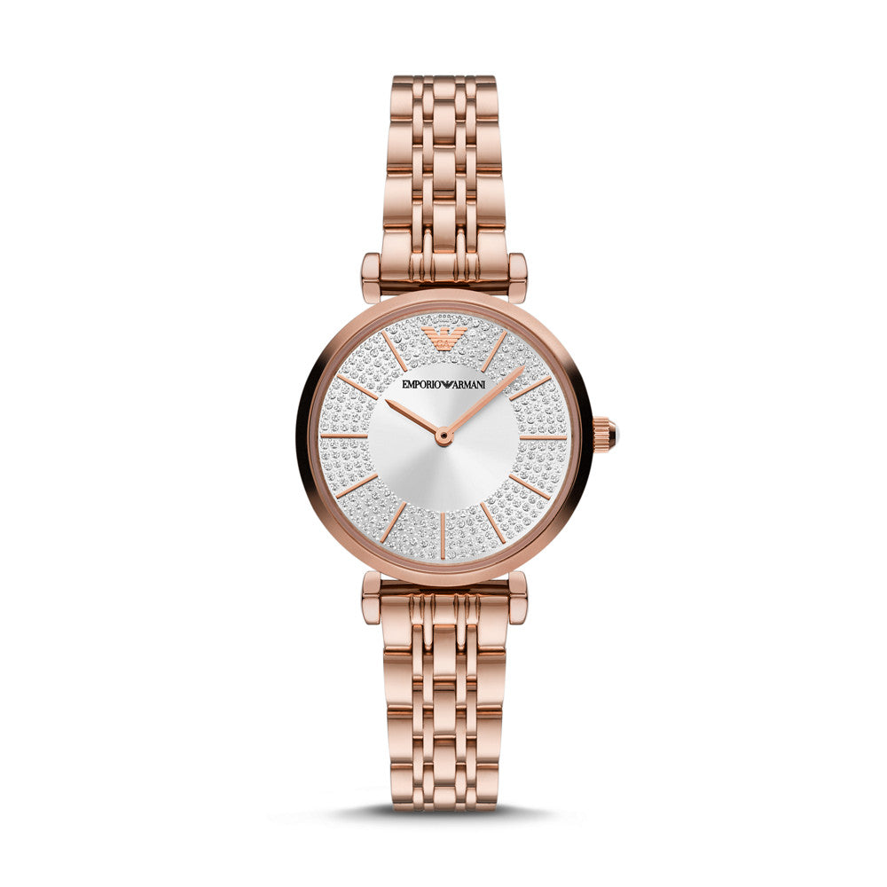 Emporio Armani Two-Hand Rose Gold-Tone Stainless Steel Watch AR11446