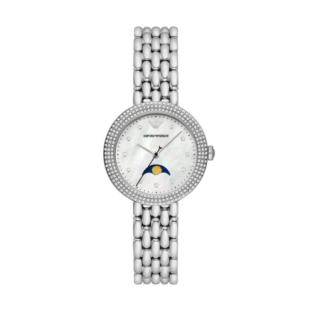 Emporio Armani Moonphase Stainless Steel Watch AR11461