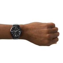 Load image into Gallery viewer, Emporio Armani Chronograph Black Leather Watch AR11483
