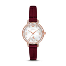 Load image into Gallery viewer, Emporio Armani Three-Hand Burgundy Leather Watch AR11510
