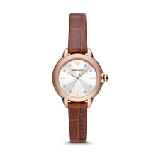 Load image into Gallery viewer, Emporio Armani Three-Hand Brown Leather Watch AR11525
