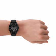 Load image into Gallery viewer, Emporio Armani Chronograph Black Leather Watch AR11583

