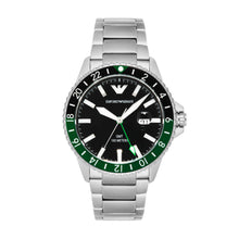 Load image into Gallery viewer, Emporio Armani GMT Dual Time Stainless Steel Watch AR11589
