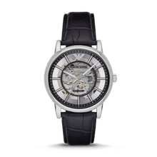 Load image into Gallery viewer, Emporio Armani Men&#39;s Automatic Black Crocodile Embossed Leather Watch AR1981

