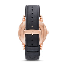 Load image into Gallery viewer, Emporio Armani Three-Hand Black Leather Watch AR60031
