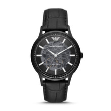 Load image into Gallery viewer, Emporio Armani Automatic Black Leather Watch AR60042
