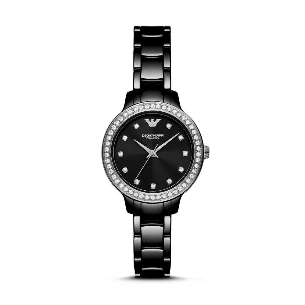 Emporio Armani Three-Hand Black Ceramic Watch AR70008