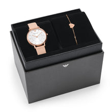 Load image into Gallery viewer, Emporio Armani Two-Hand Nude Leather Watch and Bracelet Set AR80058
