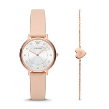 Load image into Gallery viewer, Emporio Armani Two-Hand Nude Leather Watch and Bracelet Set AR80058
