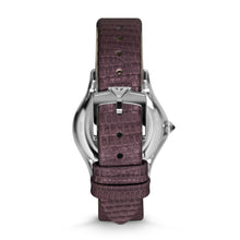 Load image into Gallery viewer, Emporio Armani Swiss Women&#39;s Two-Hand Purple Lizard Leather Watch ARS7015
