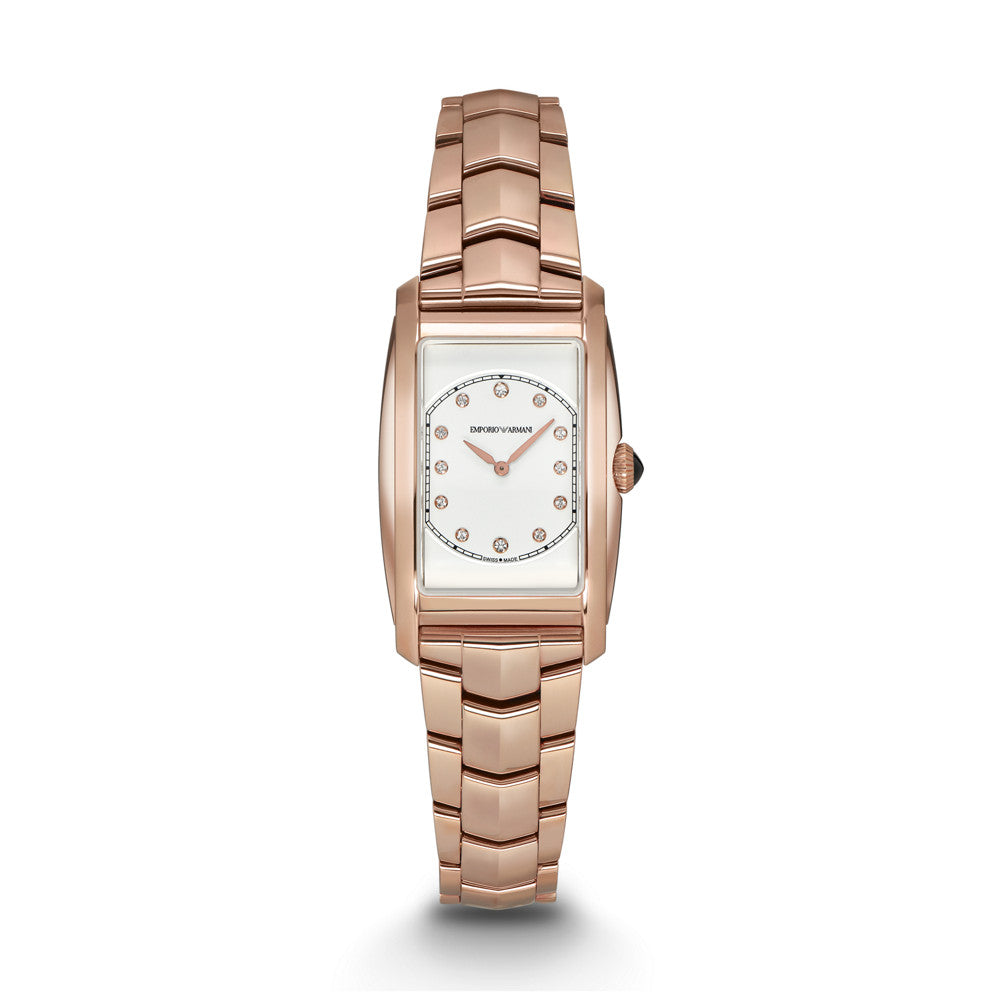 Emporio Armani Swiss Women's Classic Two-Hand Rose Gold-Tone Stainless Steel Watch ARS8301
