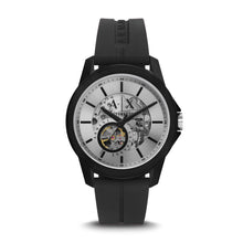 Load image into Gallery viewer, Armani Exchange Automatic Black Silicone Watch AX1726
