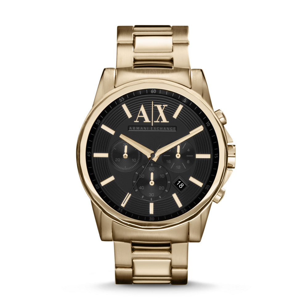 Armani Exchange Chronograph Gold-Tone Stainless Steel Watch AX2095