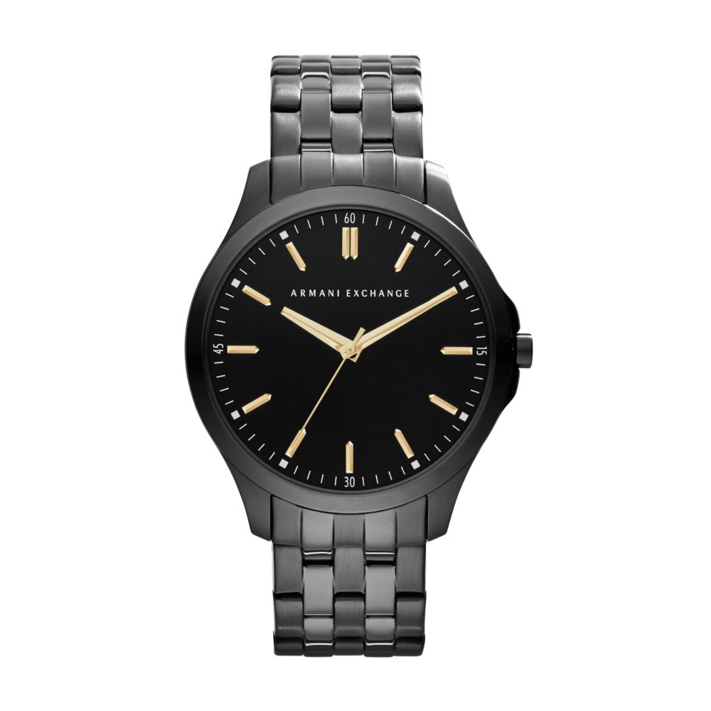 Armani Exchange Three-Hand Black Stainless Steel Watch AX2144