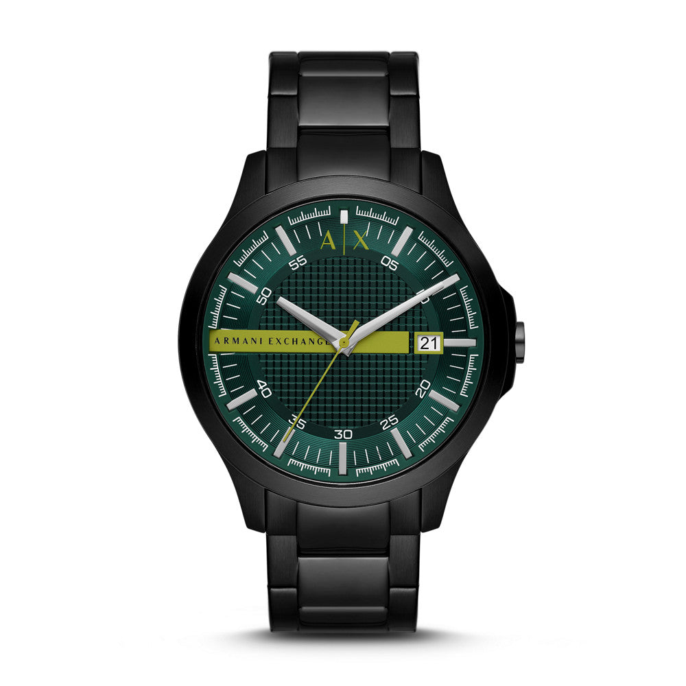 Armani Exchange Three-Hand Date Black Stainless Steel Watch AX2450