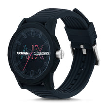 Load image into Gallery viewer, Armani Exchange Three-Hand Blue Silicone Watch AX2529
