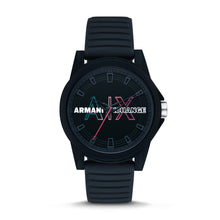 Load image into Gallery viewer, Armani Exchange Three-Hand Blue Silicone Watch AX2529
