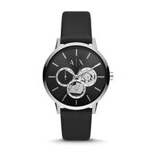 Load image into Gallery viewer, Armani Exchange Multifunction Black Leather Watch AX2745
