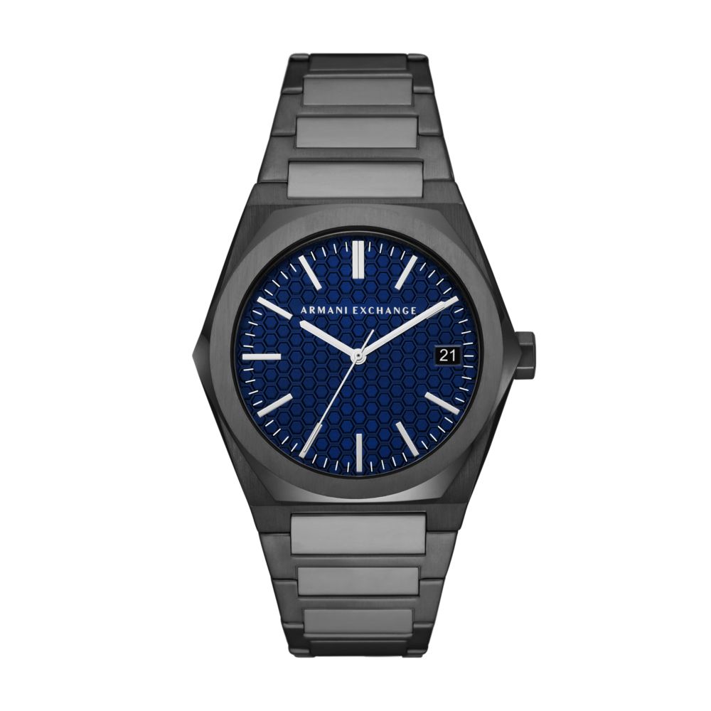Armani Exchange Three-Hand Date Gunmetal Stainless Steel Watch AX2811