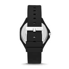 Load image into Gallery viewer, Armani Exchange Three-Hand Black Silicone Watch AX4600
