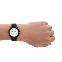 Load image into Gallery viewer, Armani Exchange Three-Hand Black Silicone Watch AX4600

