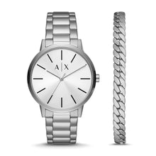 Load image into Gallery viewer, Armani Exchange Three-Hand Stainless Steel Watch and Bracelet Gift Set AX7138SET
