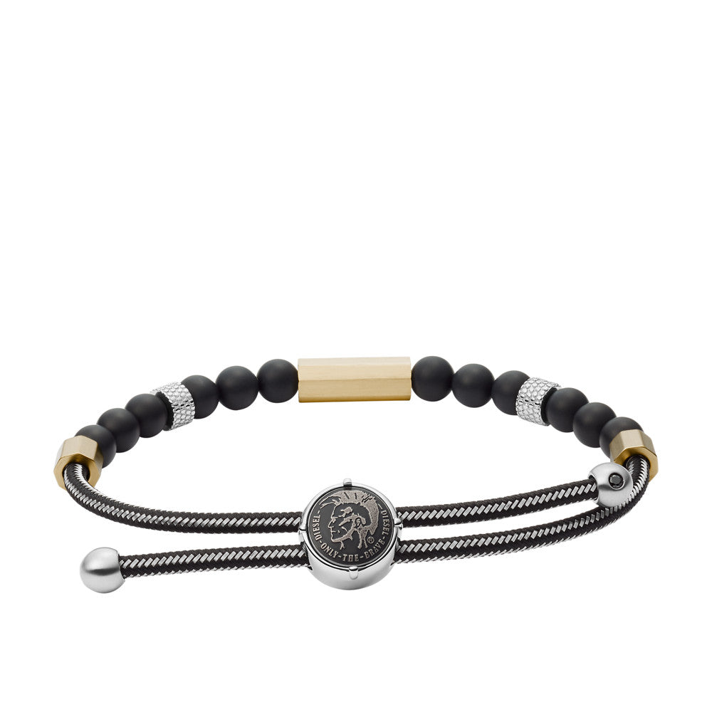 ブレスレット DIESEL logo bead bracelet DX1269710 Diesel Stainless Steel Semi-Precious Beaded Bracelet