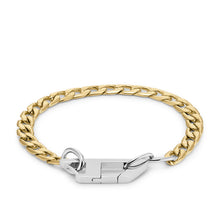 Load image into Gallery viewer, Diesel D Logo Two-Tone Stainless Steel Chain Bracelet DX1437931
