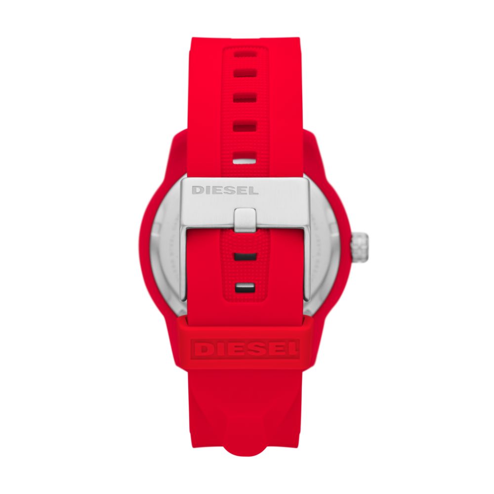 Diesel Armbar Three-Hand Red Silicone Watch and Bracelet Set