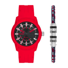 Load image into Gallery viewer, Diesel Armbar Three-Hand Red Silicone Watch and Bracelet Set DZ1979SET
