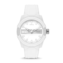 Load image into Gallery viewer, Diesel Double Up Three-Hand White Silicone Watch DZ1981
