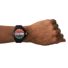 Load image into Gallery viewer, Diesel Double Up Three-Hand Black Silicone Watch DZ1982
