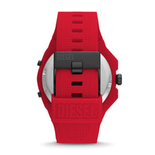 Load image into Gallery viewer, Diesel Framed Three-Hand Red Silicone Watch DZ1989
