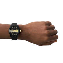Load image into Gallery viewer, Diesel Double Up Three-Hand Black Silicone Watch DZ1997
