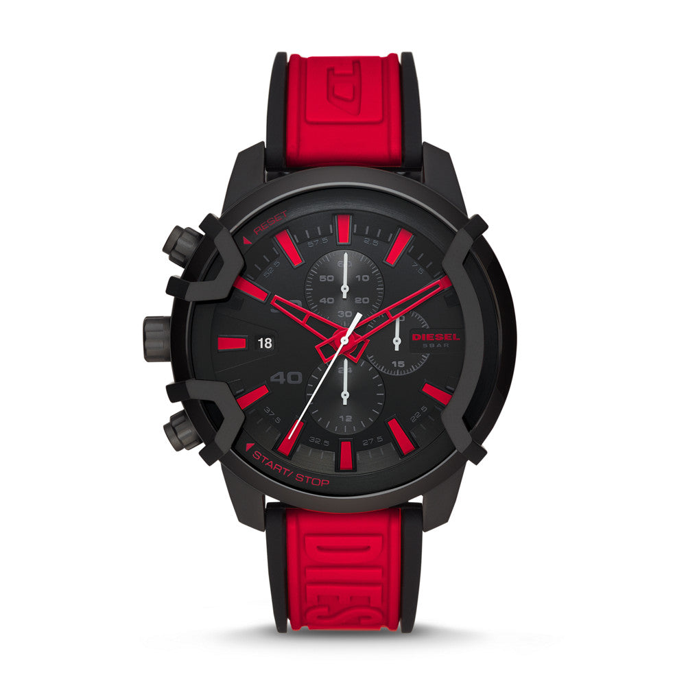 Diesel Griffed Chronograph Red Silicone Watch DZ4530