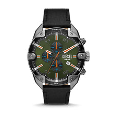 Load image into Gallery viewer, Diesel Spiked Chronograph Black Leather Watch DZ4626

