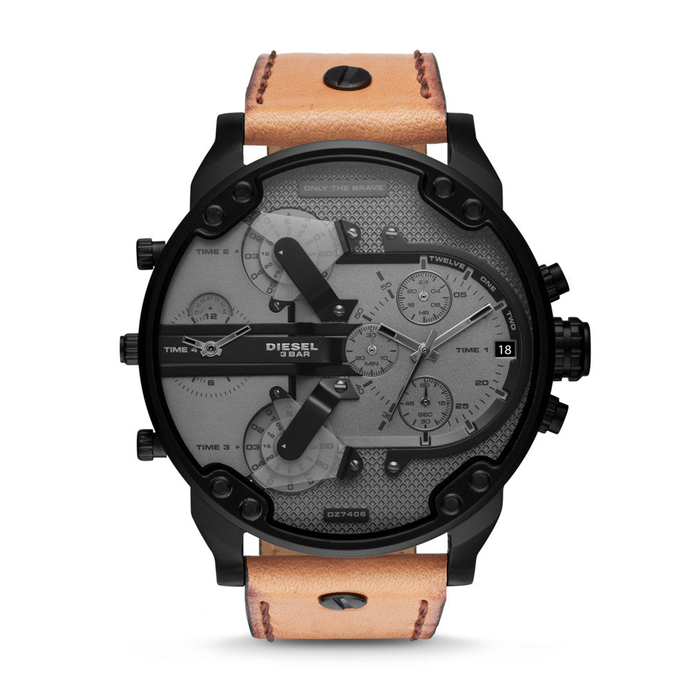 Diesel Men's Mr. Daddy 2.0 Chronograph Brown Leather Watch DZ7406