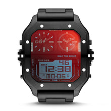 Load image into Gallery viewer, Diesel Clasher Ana-Digi Black-Tone Stainless Steel Watch DZ7455

