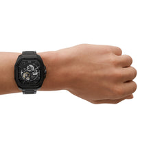 Load image into Gallery viewer, Diesel Flayed Automatic Three-Hand Black-Tone Stainless Steel Watch DZ7472
