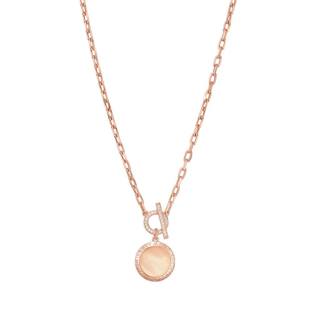 Emporio Armani Peach Mother of Pearl Pendant Necklace EG3562221