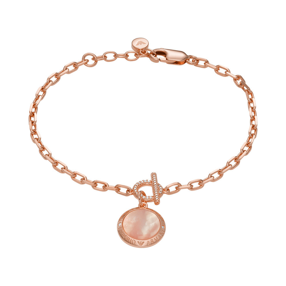 Emporio Armani Peach Mother of Pearl Chain Bracelet EG3564221