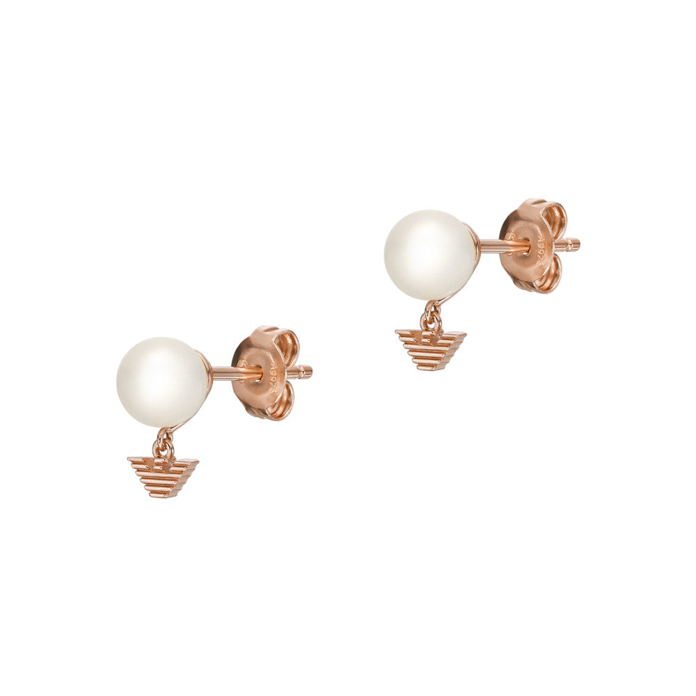 Emporio Armani White Pearl Stud Earrings EG3584221
