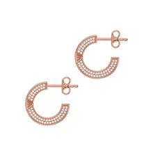 Load image into Gallery viewer, Emporio Armani Rose Gold-Tone Sterling Silver Hoop Earrings EG3590221
